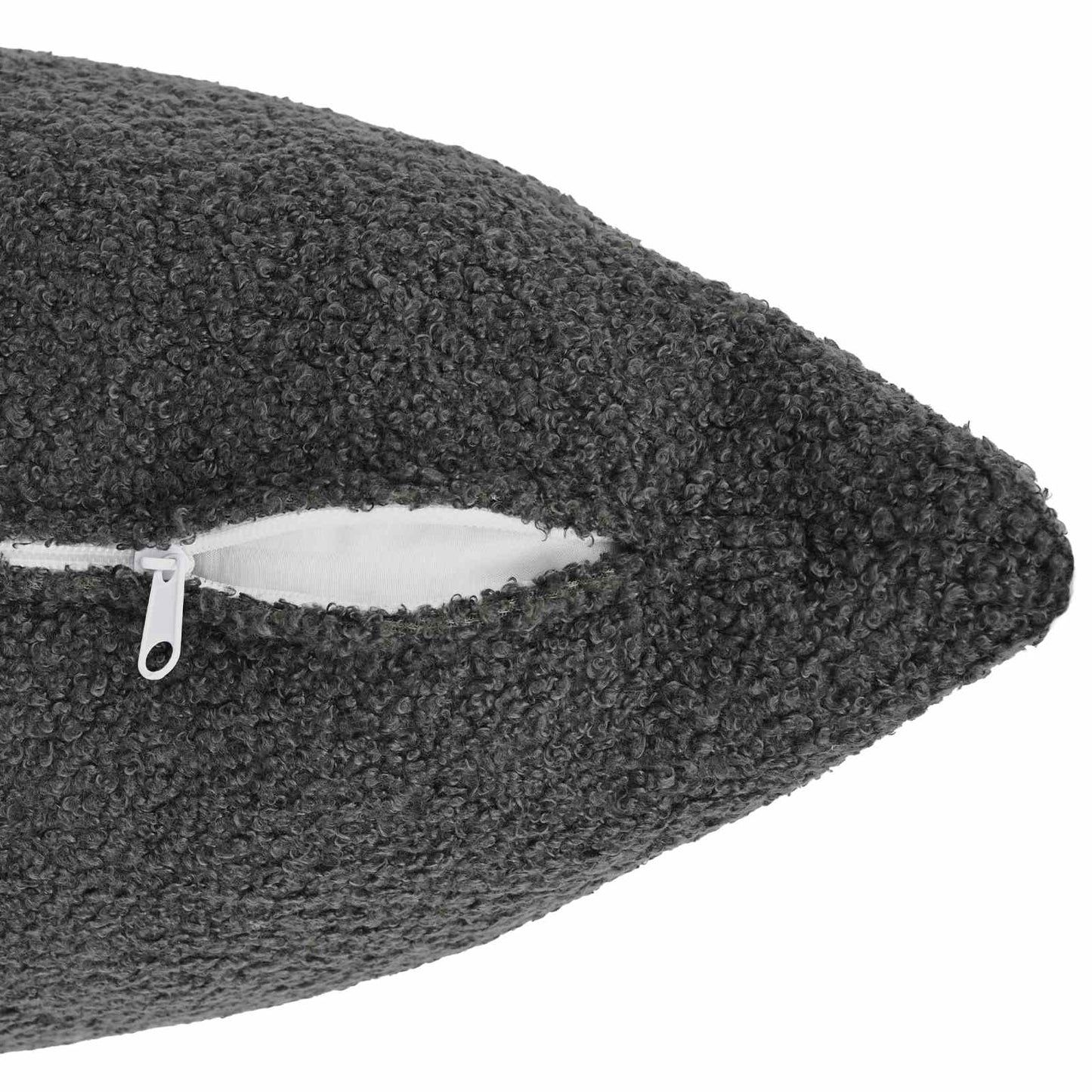 Pudebetræk 6 pcs HEERLEN Mørkegrå 65 x 65 cm Bouclé
