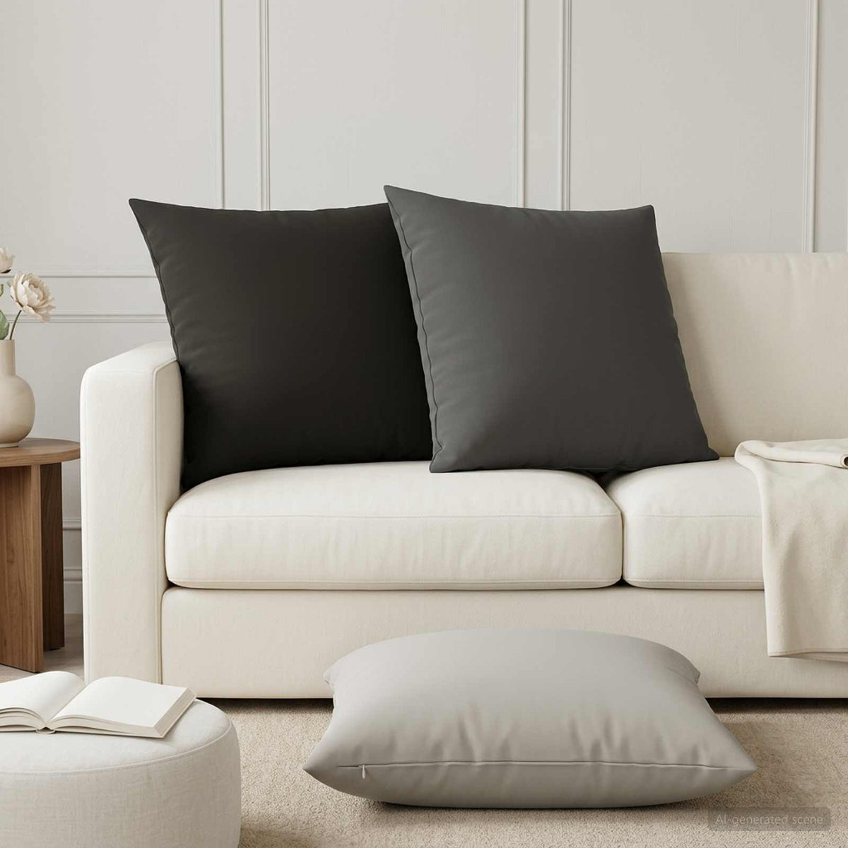 Pudebetræk 6 pcs HEERLEN Grå 80 x 80 cm Polyester