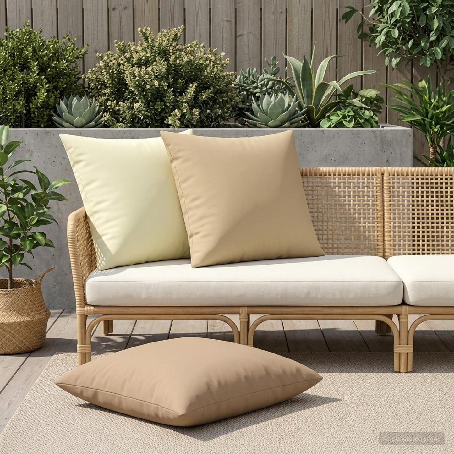 Pudebetræk 6 stk. HEERLEN Gråbrun 65 x 65 cm Polyester