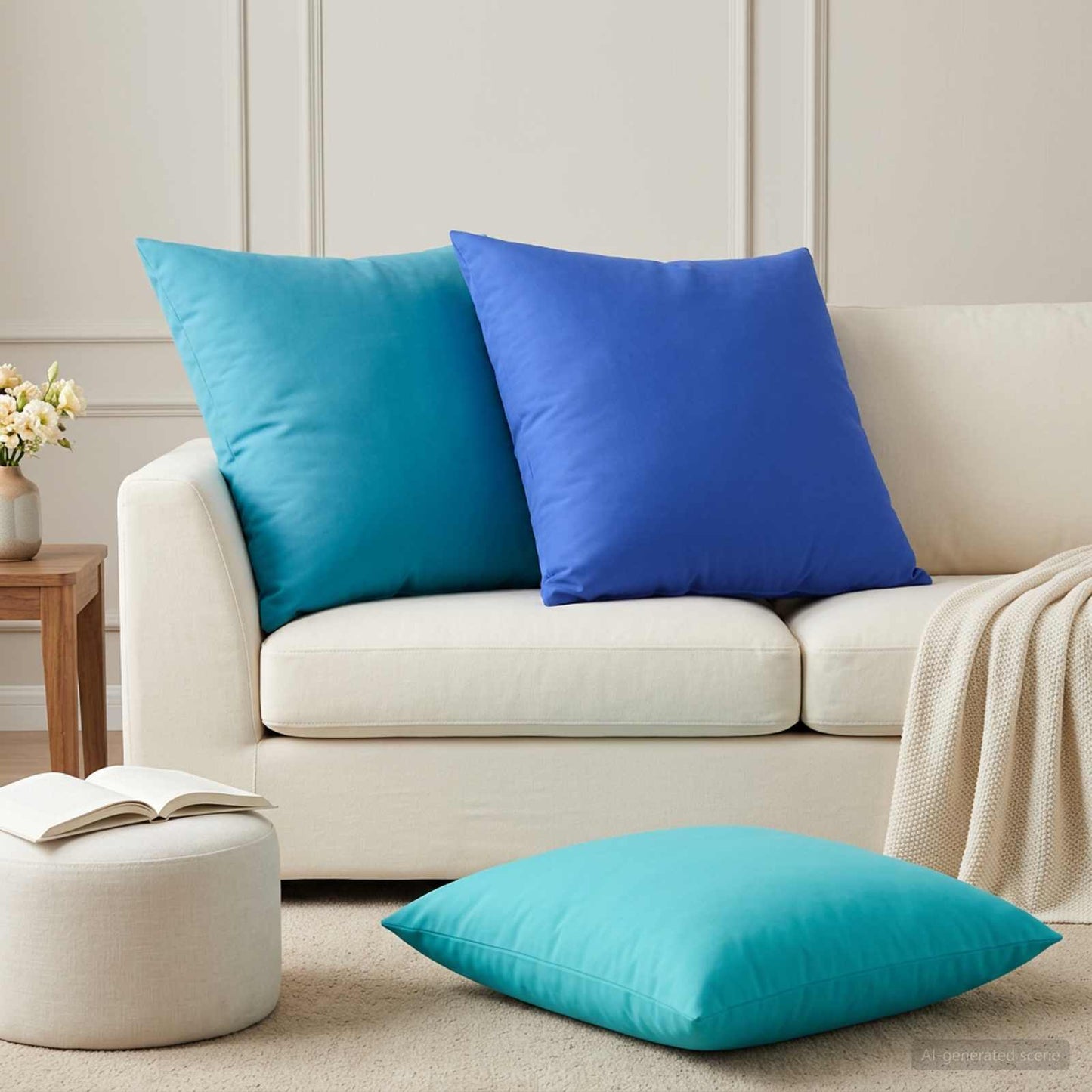 Pudebetræk 2 pcs HEERLEN Turkis 65 x 65 cm Polyester