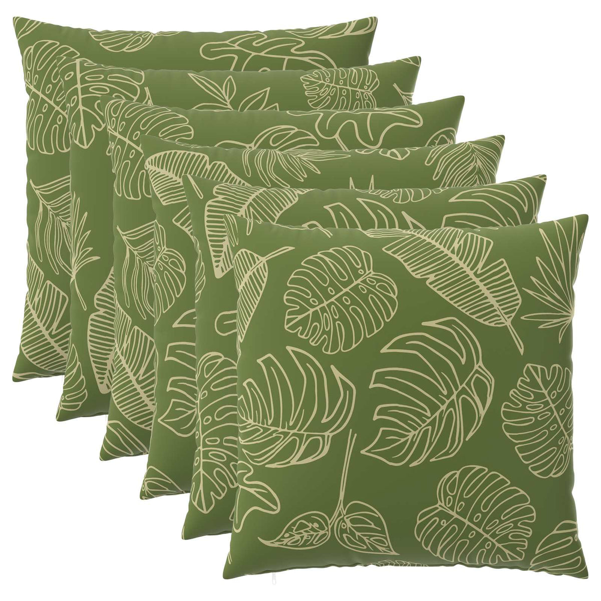 Pudebetræk 6 pcs HEERLEN Bladdesign 65 x 65 cm Polyester