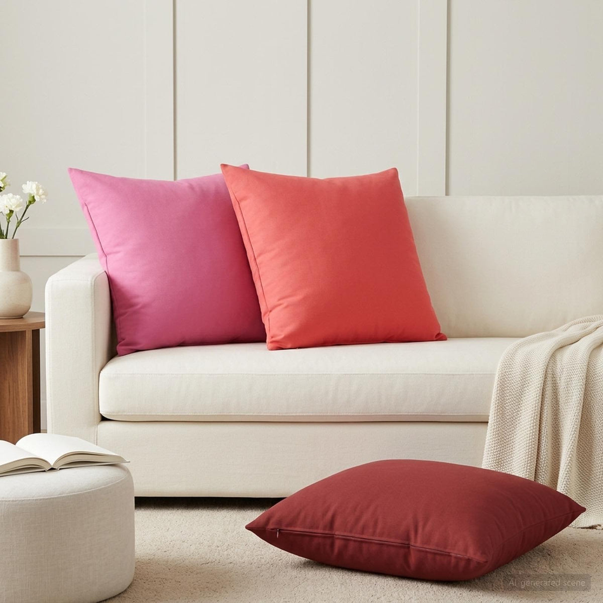 Pudebetræk 6 pcs HEERLEN Rød 65 x 65 cm Polyester