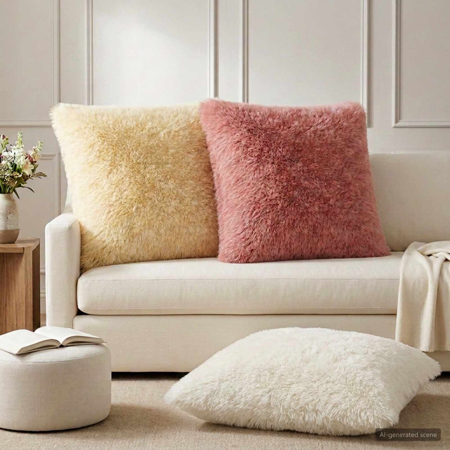 Pudebetræk 6 pcs HEERLEN Lyserød 65 x 65 cm PV Fleece