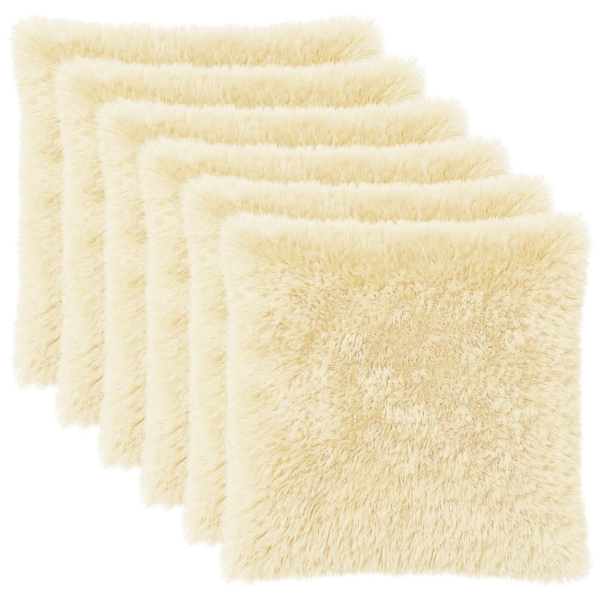 Pudebetræk 6 pcs HEERLEN Cremefarvet 65 x 65 cm PV Fleece