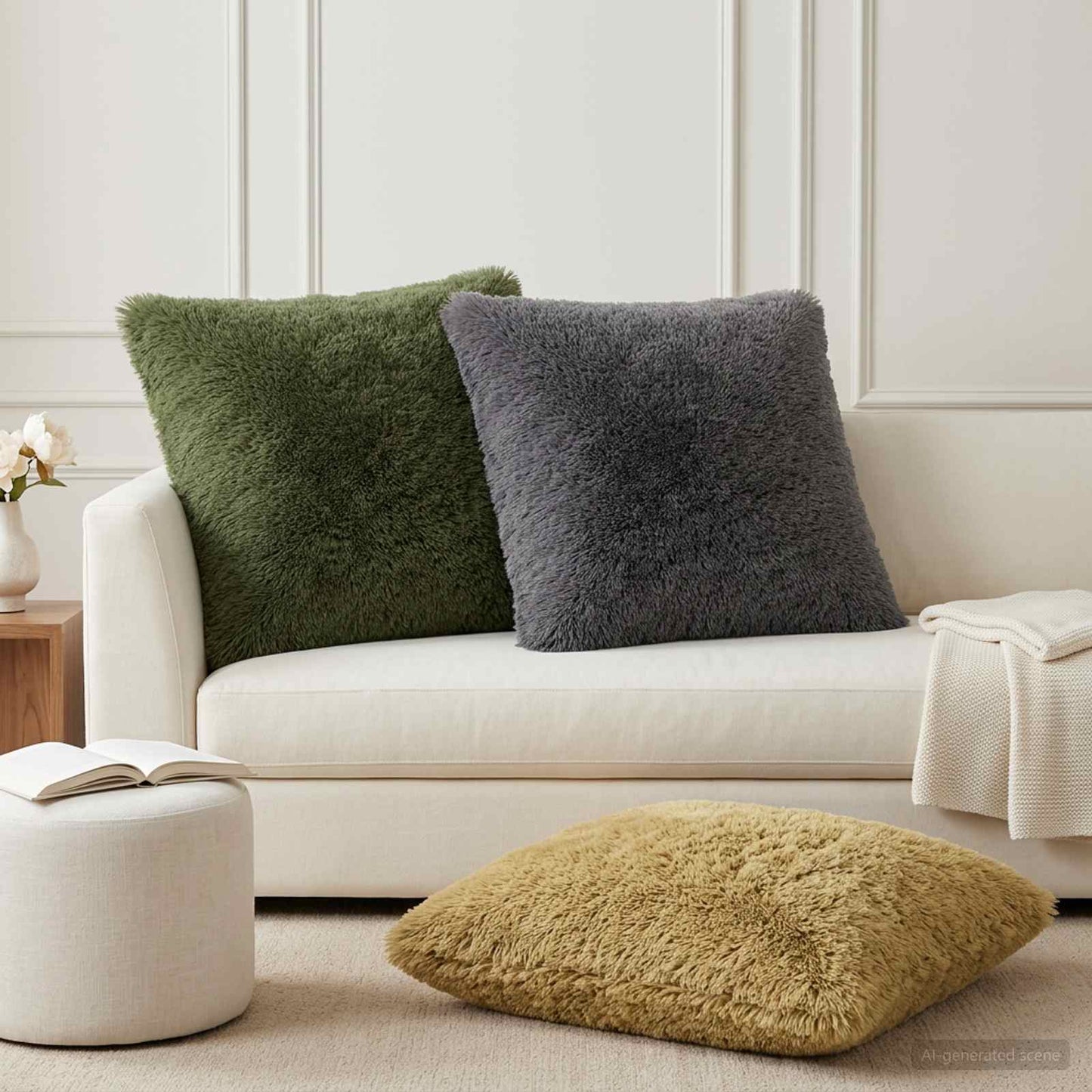 Pudebetræk 2 pcs HEERLEN Grøn 80 x 80 cm PV Fleece
