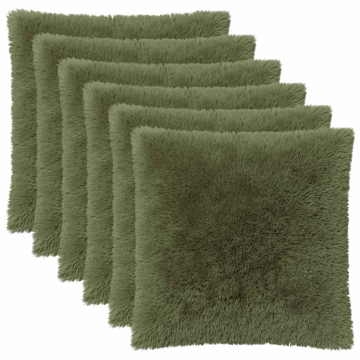 Pudebetræk 6 pcs HEERLEN Grøn 65 x 65 cm PV Fleece