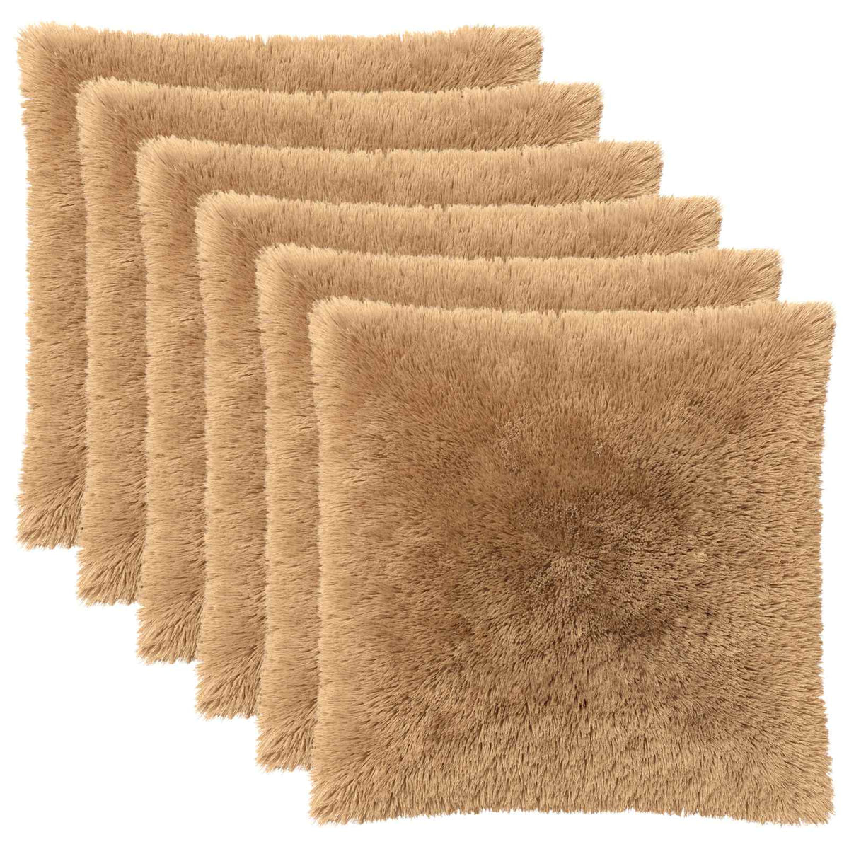 Pudebetræk 6 pcs HEERLEN Gråbrun 65 x 65 cm PV Fleece