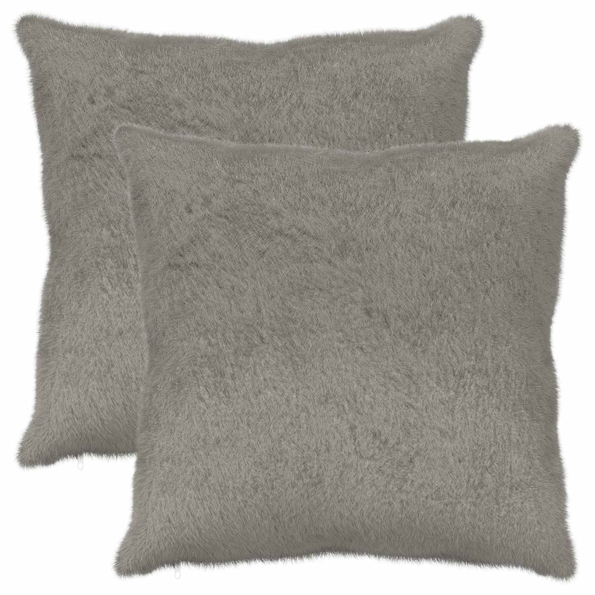 Pudebetræk 2 stk. HEERLEN Lysegrå 65 x 65 cm Faux Kanin Pels
