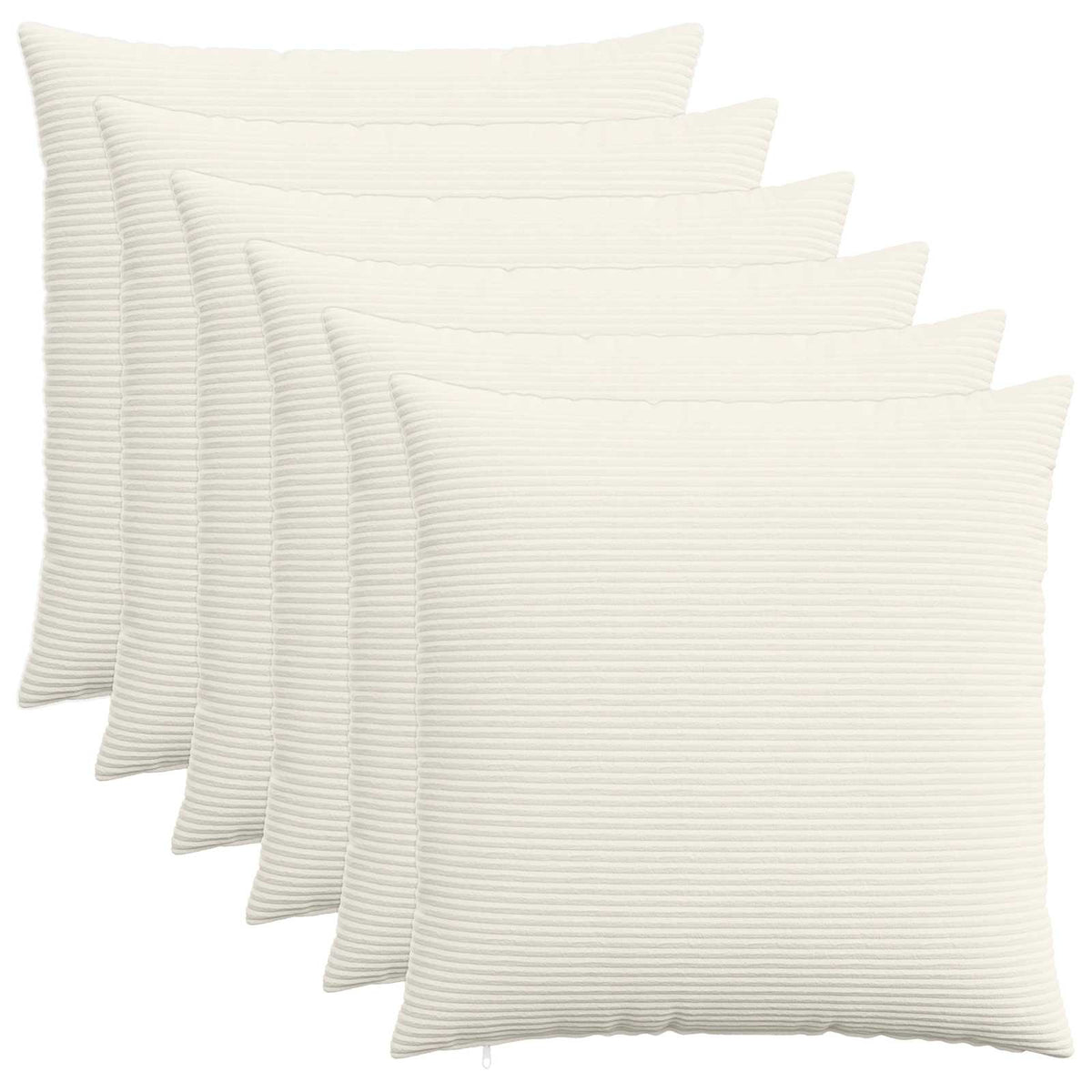 Pudebetræk 6 pcs HEERLEN Cremefarvet 70 x 70 cm cordfløjl