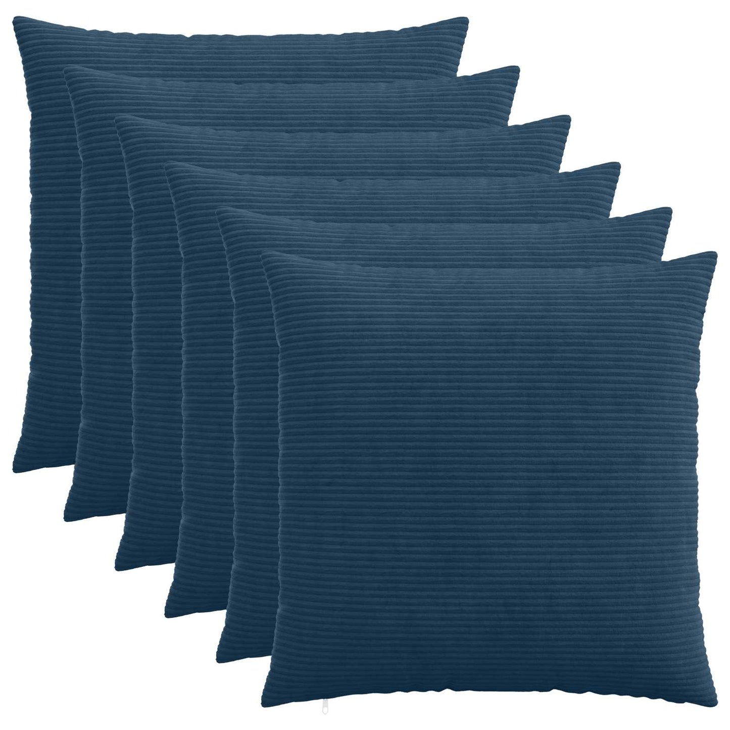 Pudebetræk 6 pcs HEERLEN Mørkeblå 70 x 70 cm cordfløjl