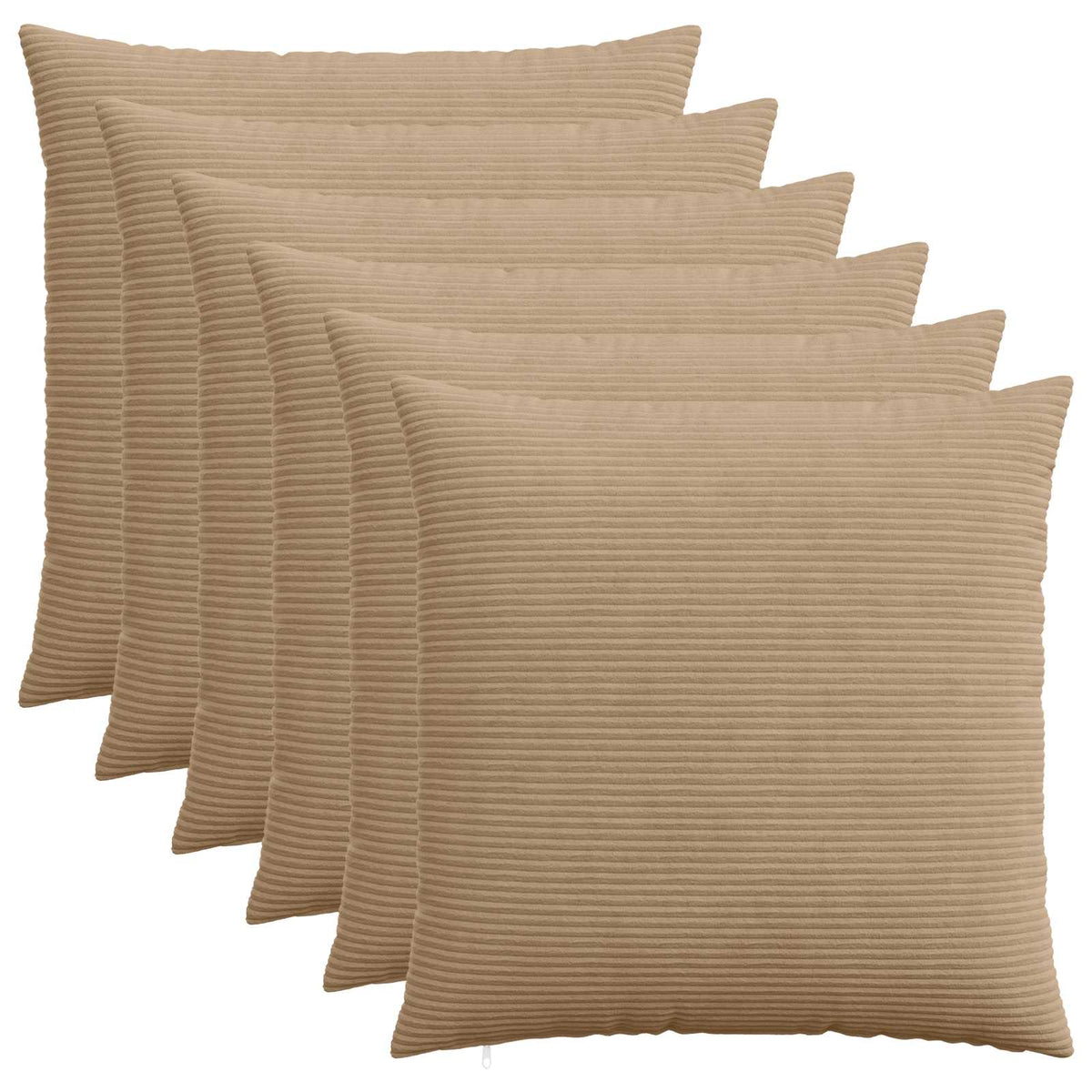 Pudebetræk 6 pcs HEERLEN Brun 70 x 70 cm cordfløjl