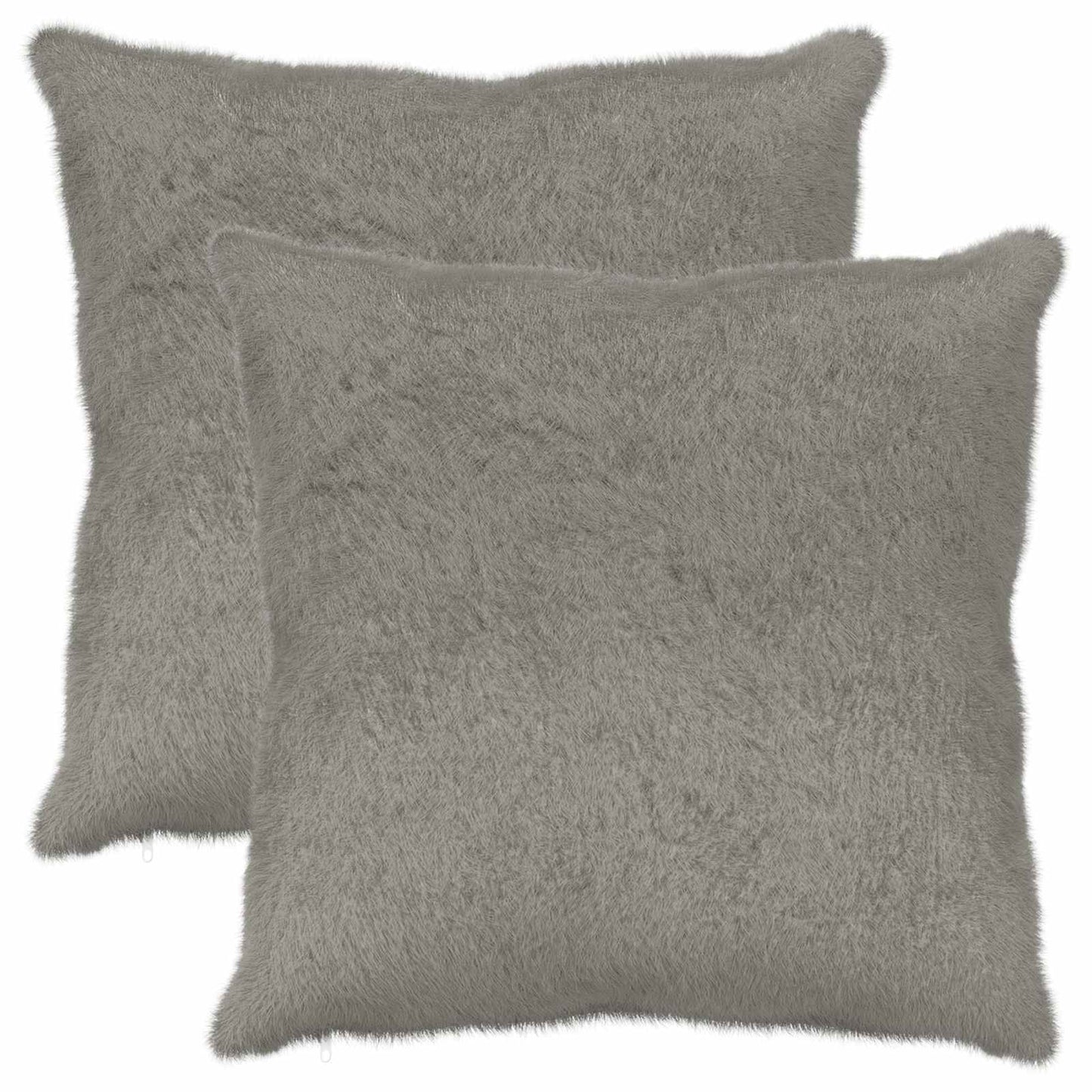 Pudebetræk 2 stk. HEERLEN Lysegrå 70 x 70 cm Faux Kanin Pels