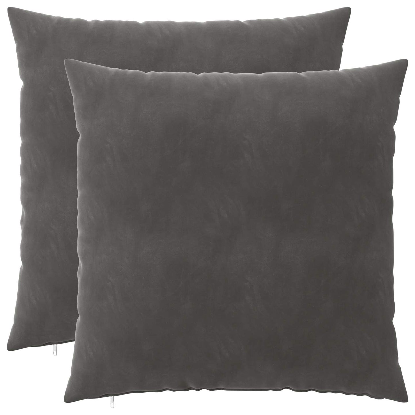 Pudebetræk 2 pcs HEERLEN Mørkegrå 80 x 80 cm Fløjl
