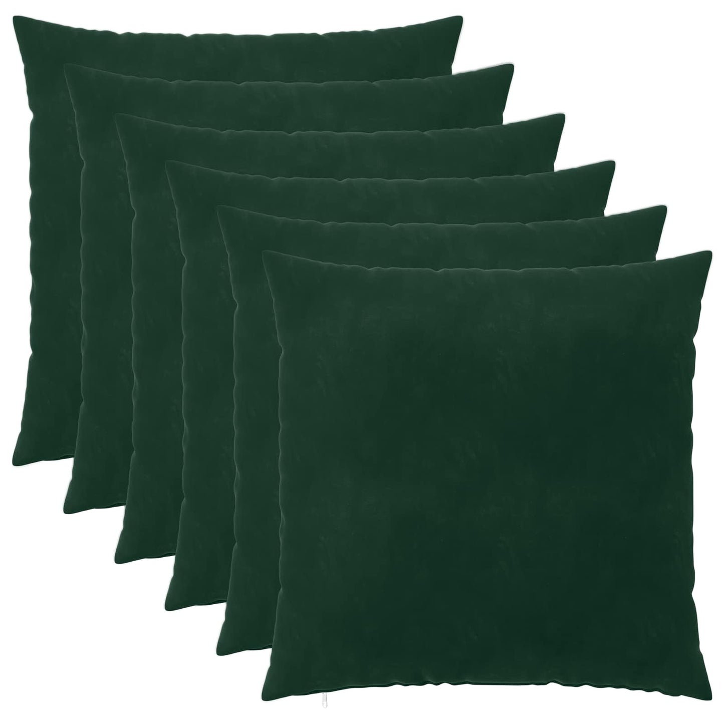 Pudebetræk 6 pcs HEERLEN Mørkegrøn 80 x 80 cm Fløjl