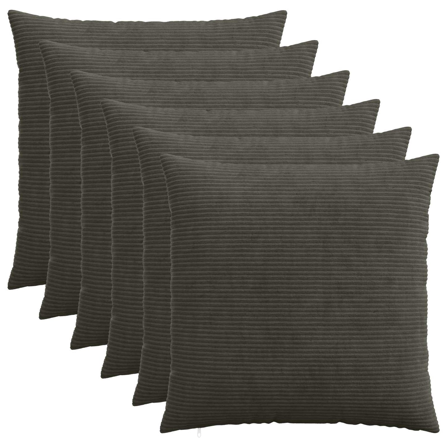 Pudebetræk 6 pcs HEERLEN Antracit 80 x 80 cm cordfløjl