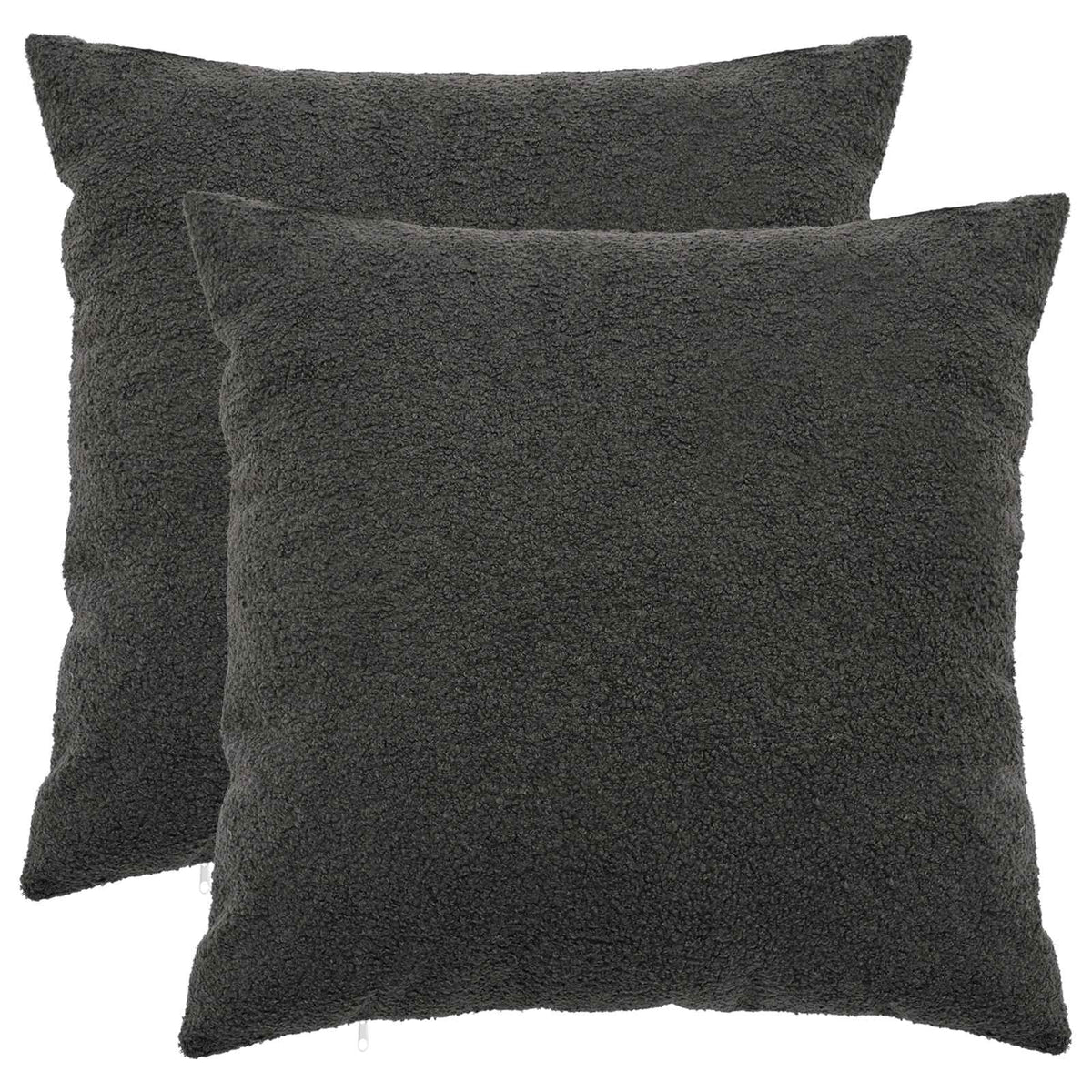 Pudebetræk 2 pcs HEERLEN Mørkegrå 80 x 80 cm Bouclé