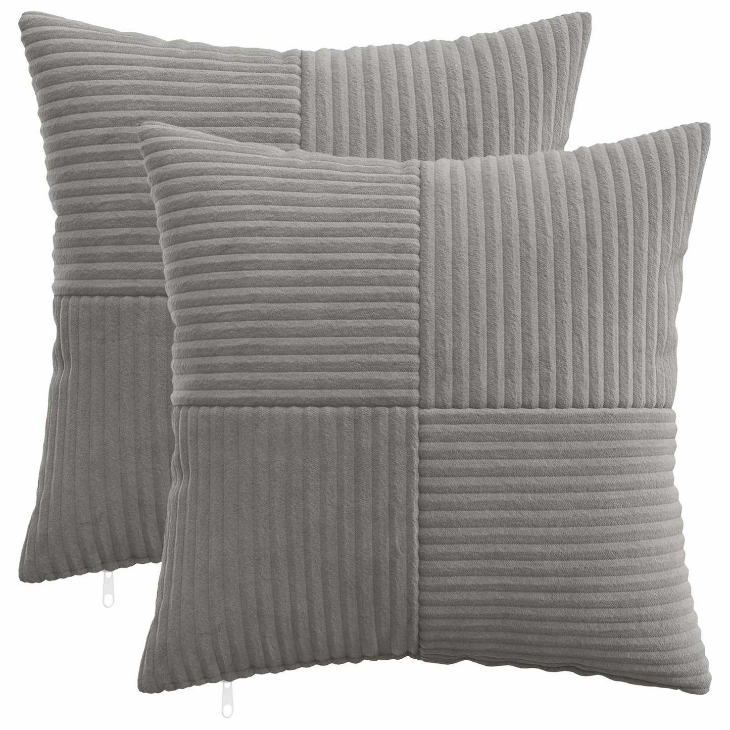 Pudebetræk 2 pcs ALMELO Lysegrå 30 x 30 cm cordfløjl