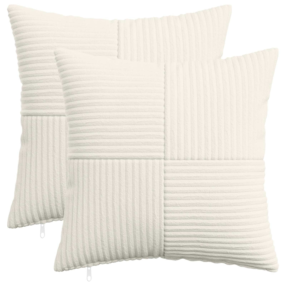 Pudebetræk 2 pcs ALMELO Cremefarvet 30 x 30 cm cordfløjl