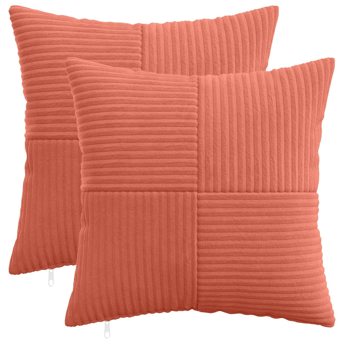 Pudebetræk 2 pcs ALMELO Rød orange 30 x 30 cm cordfløjl