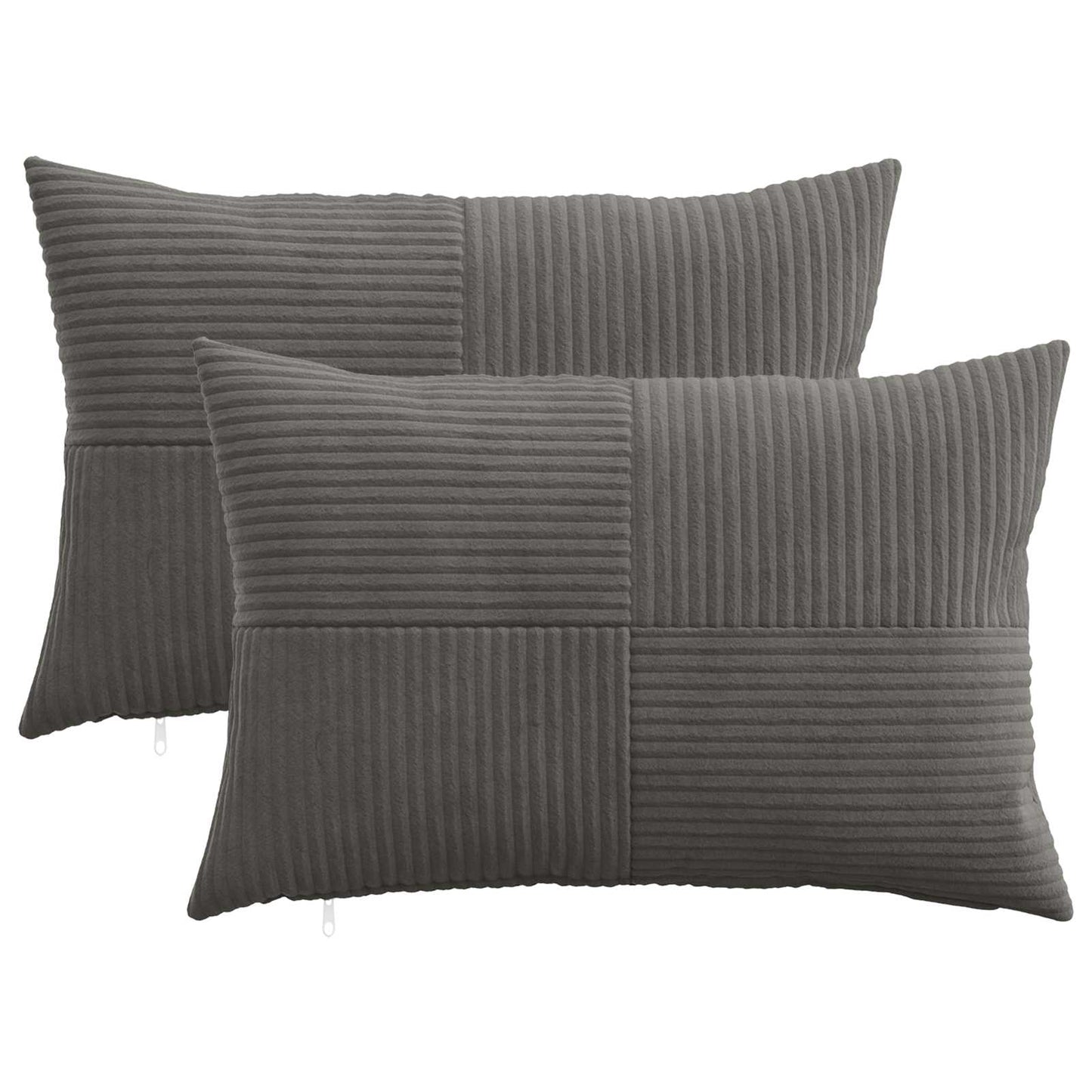Pudebetræk 2 pcs ALMELO Mørkegrå 30 x 50 cm cordfløjl