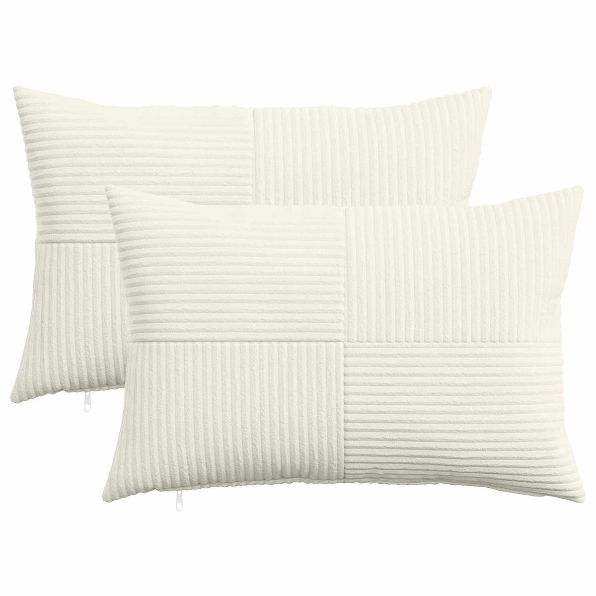 Pudebetræk 2 pcs ALMELO Cremefarvet 30 x 50 cm cordfløjl