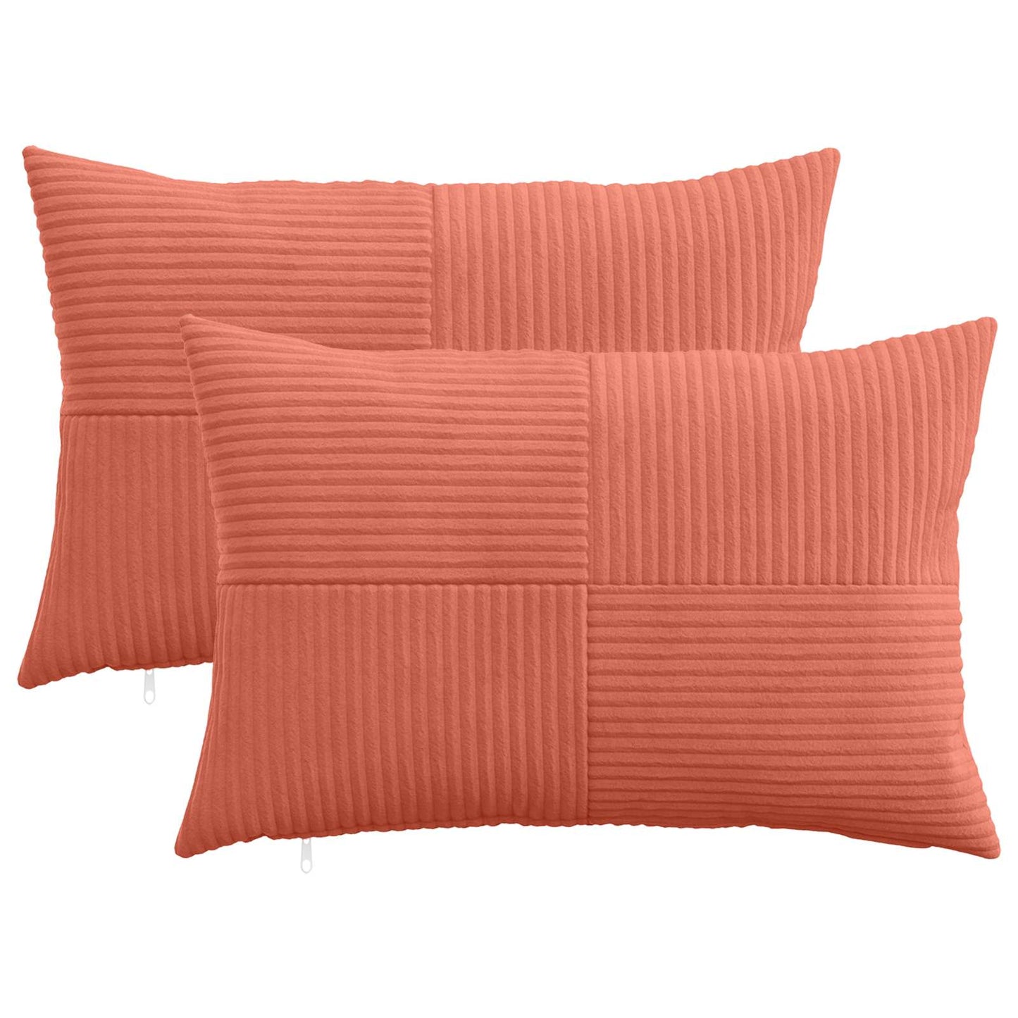 Pudebetræk 2 pcs ALMELO Rød orange 30 x 50 cm cordfløjl