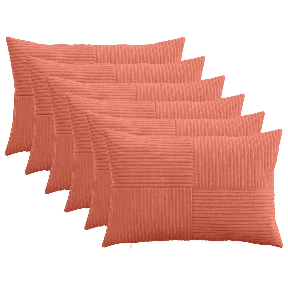 Pudebetræk 6 pcs ALMELO Rød orange 30 x 50 cm cordfløjl