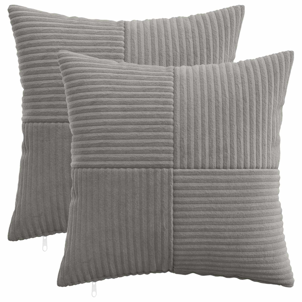 Pudebetræk 2 pcs ALMELO Lysegrå 35 x 35 cm cordfløjl