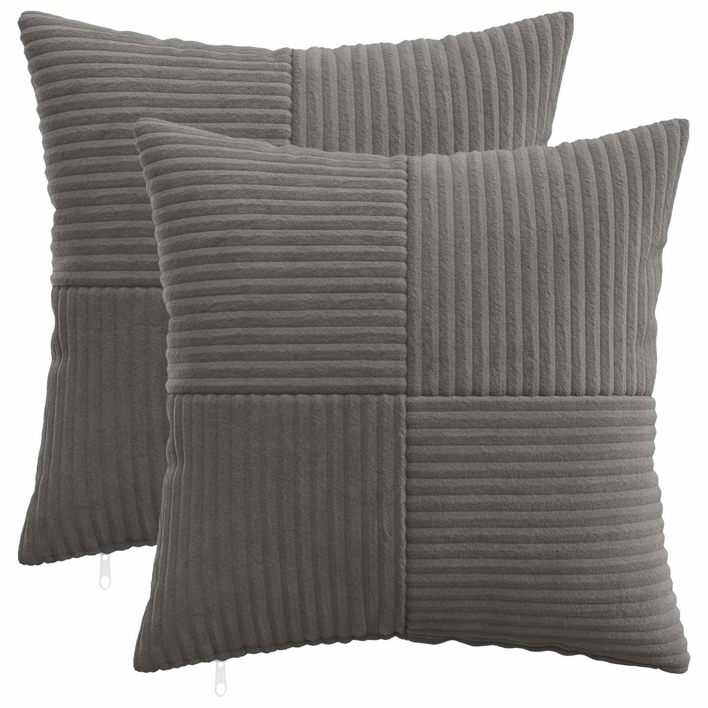 Pudebetræk 2 pcs ALMELO Mørkegrå 40 x 40 cm cordfløjl