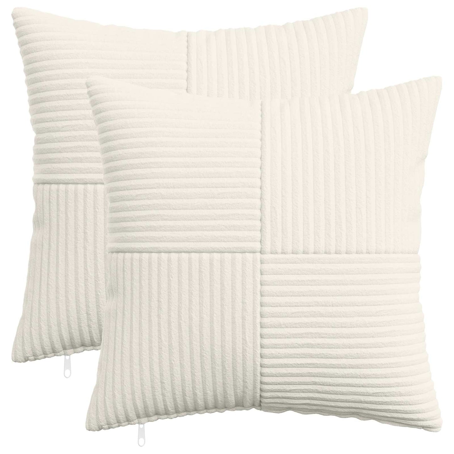 Pudebetræk 2 pcs ALMELO Cremefarvet 40 x 40 cm cordfløjl
