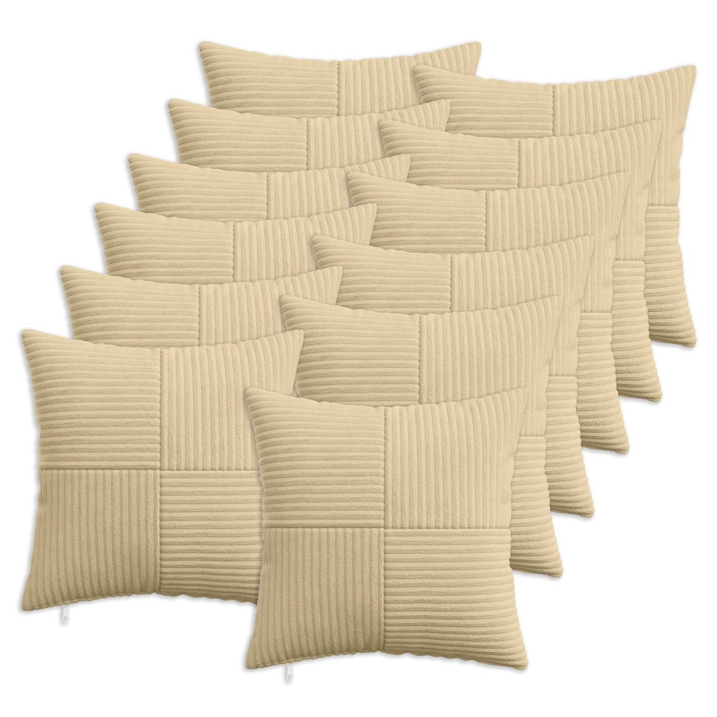 Pudebetræk 12 pcs ALMELO Grågrøn 40 x 40 cm cordfløjl