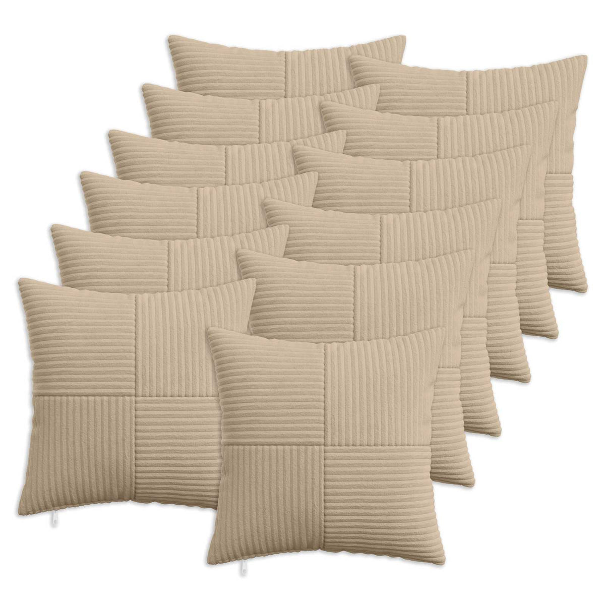 Pudebetræk 12 pcs ALMELO Gråbrun 40 x 40 cm cordfløjl