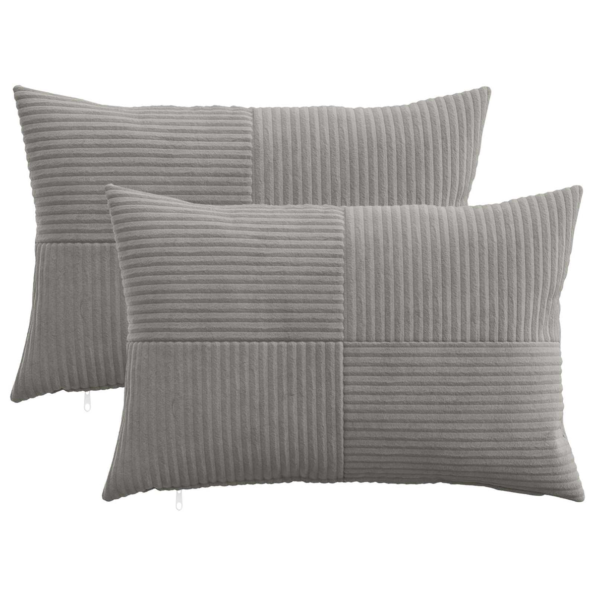 Pudebetræk 2 pcs ALMELO Lysegrå 40 x 60 cm cordfløjl