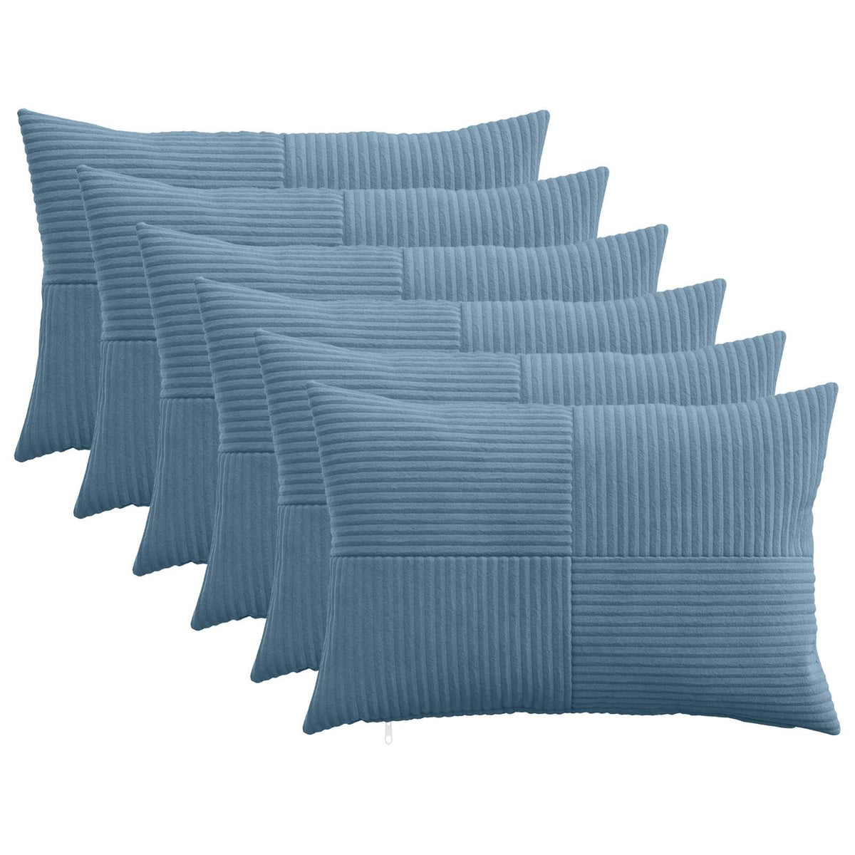 Pudebetræk 6 pcs ALMELO Blå 40 x 60 cm cordfløjl