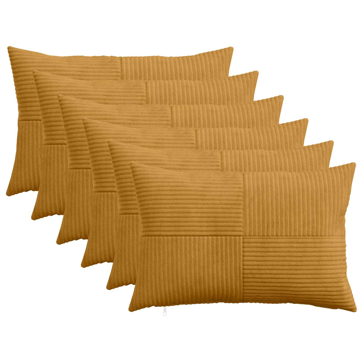Pudebetræk 6 pcs ALMELO Gul 40 x 60 cm cordfløjl