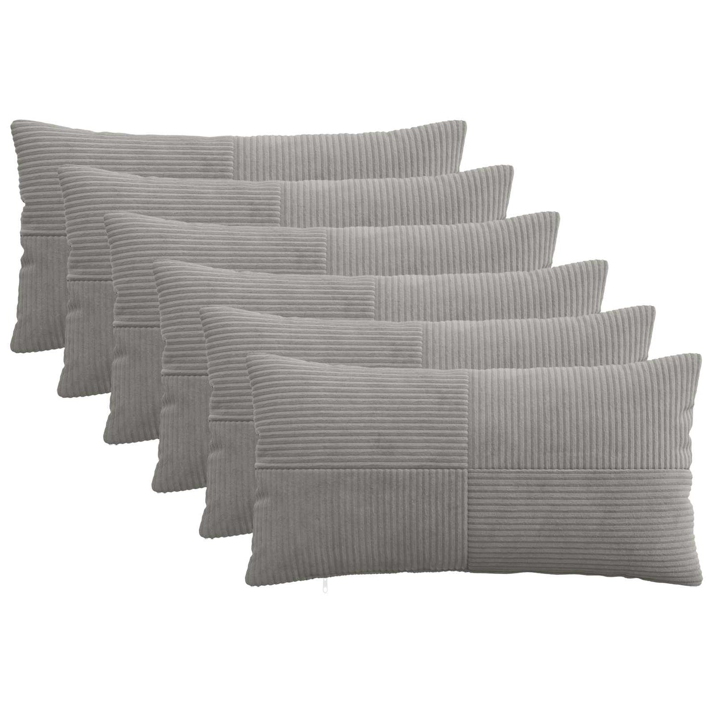 Pudebetræk 6 pcs ALMELO Lysegrå 40 x 70 cm cordfløjl