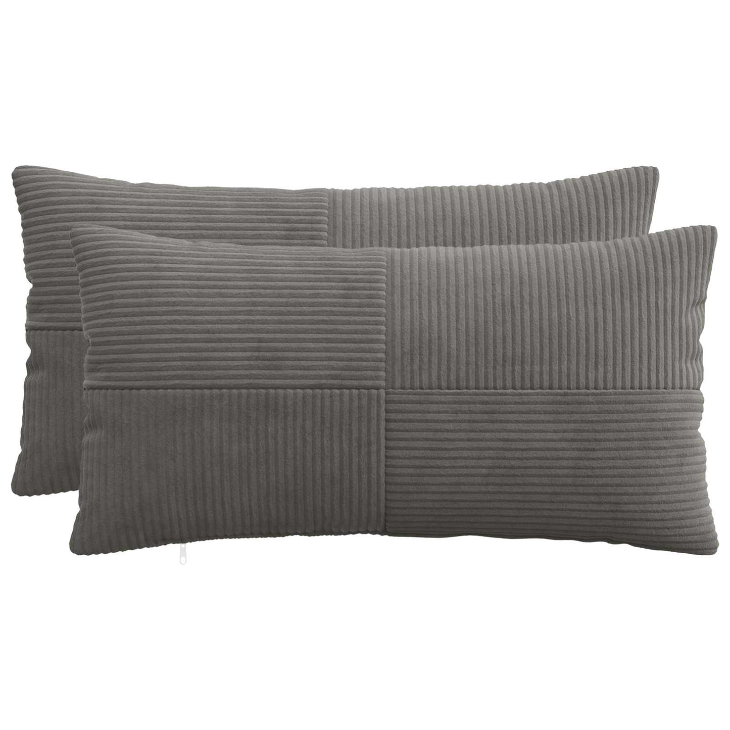 Pudebetræk 2 pcs ALMELO Mørkegrå 40 x 70 cm cordfløjl