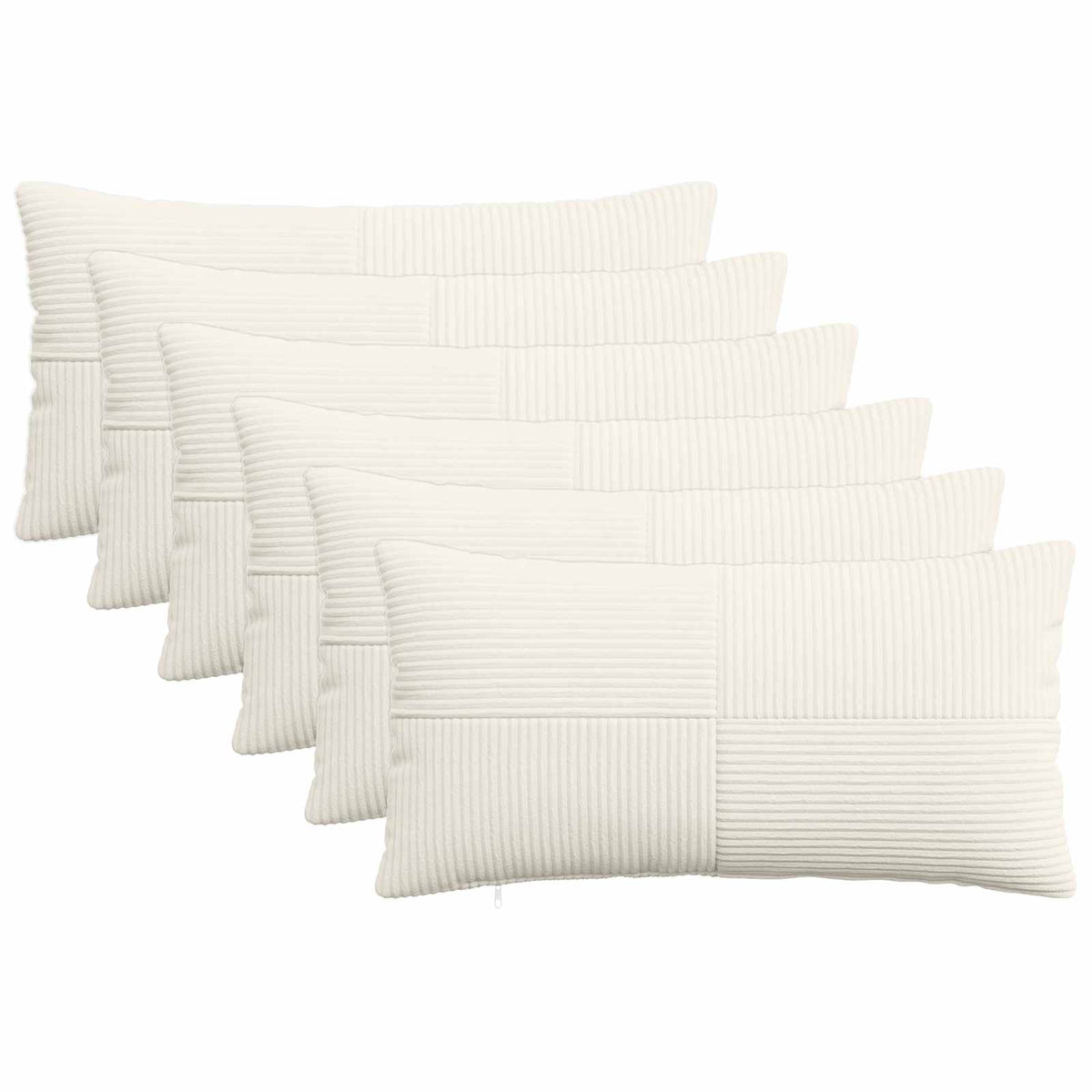 Pudebetræk 6 pcs ALMELO Cremefarvet 40 x 70 cm cordfløjl