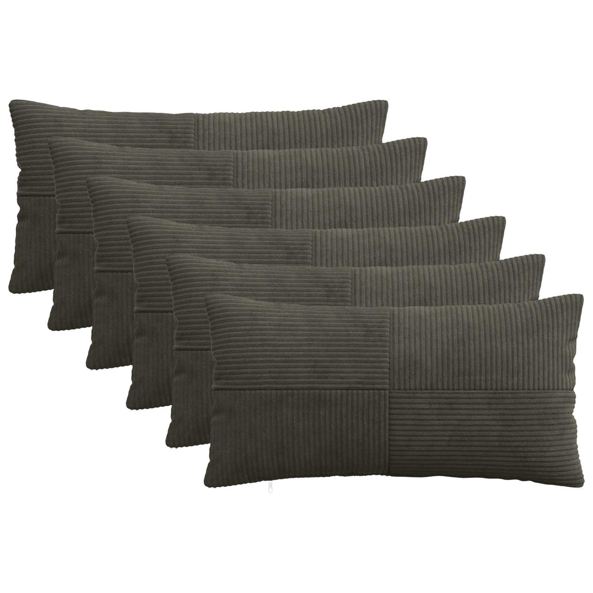 Pudebetræk 6 pcs ALMELO Antracit 40 x 70 cm cordfløjl