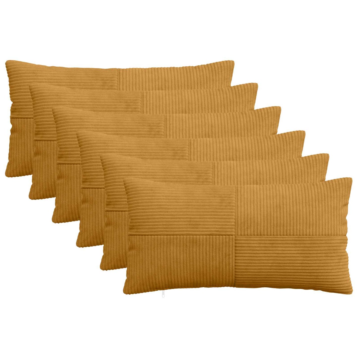 Pudebetræk 6 pcs ALMELO Gul 40 x 70 cm cordfløjl