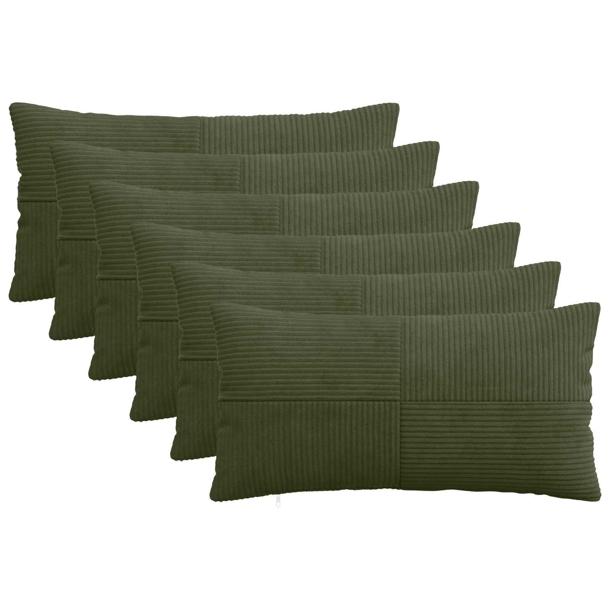 Pudebetræk 6 pcs ALMELO Grøn 40 x 70 cm cordfløjl