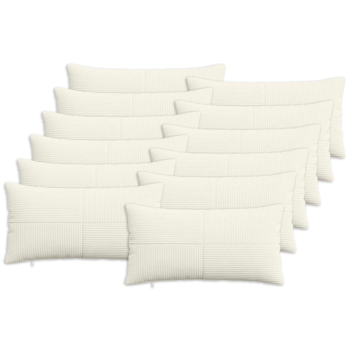 Pudebetræk 12 pcs ALMELO Cremefarvet 40 x 80 cm cordfløjl