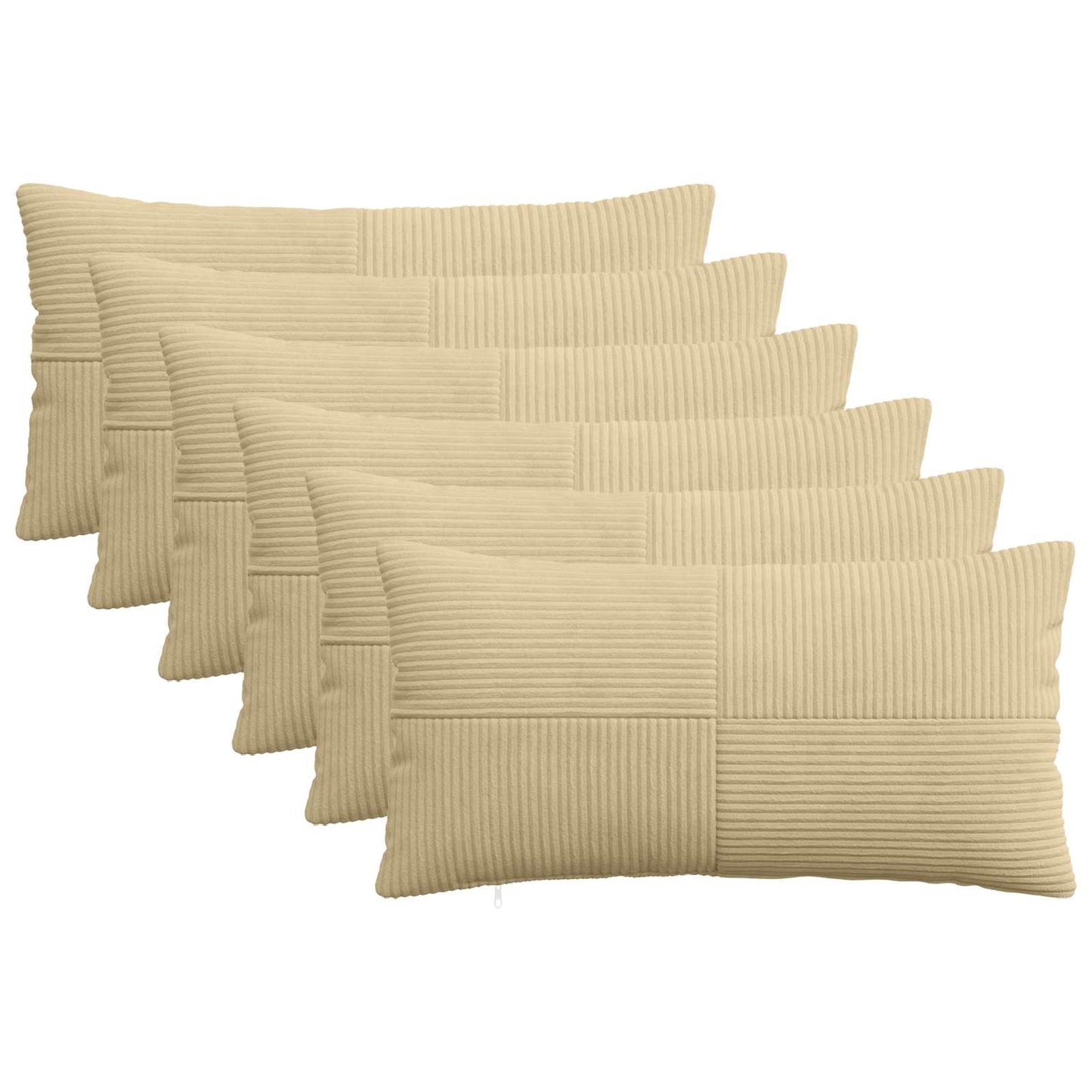 Pudebetræk 6 pcs ALMELO Grågrøn 40 x 80 cm cordfløjl