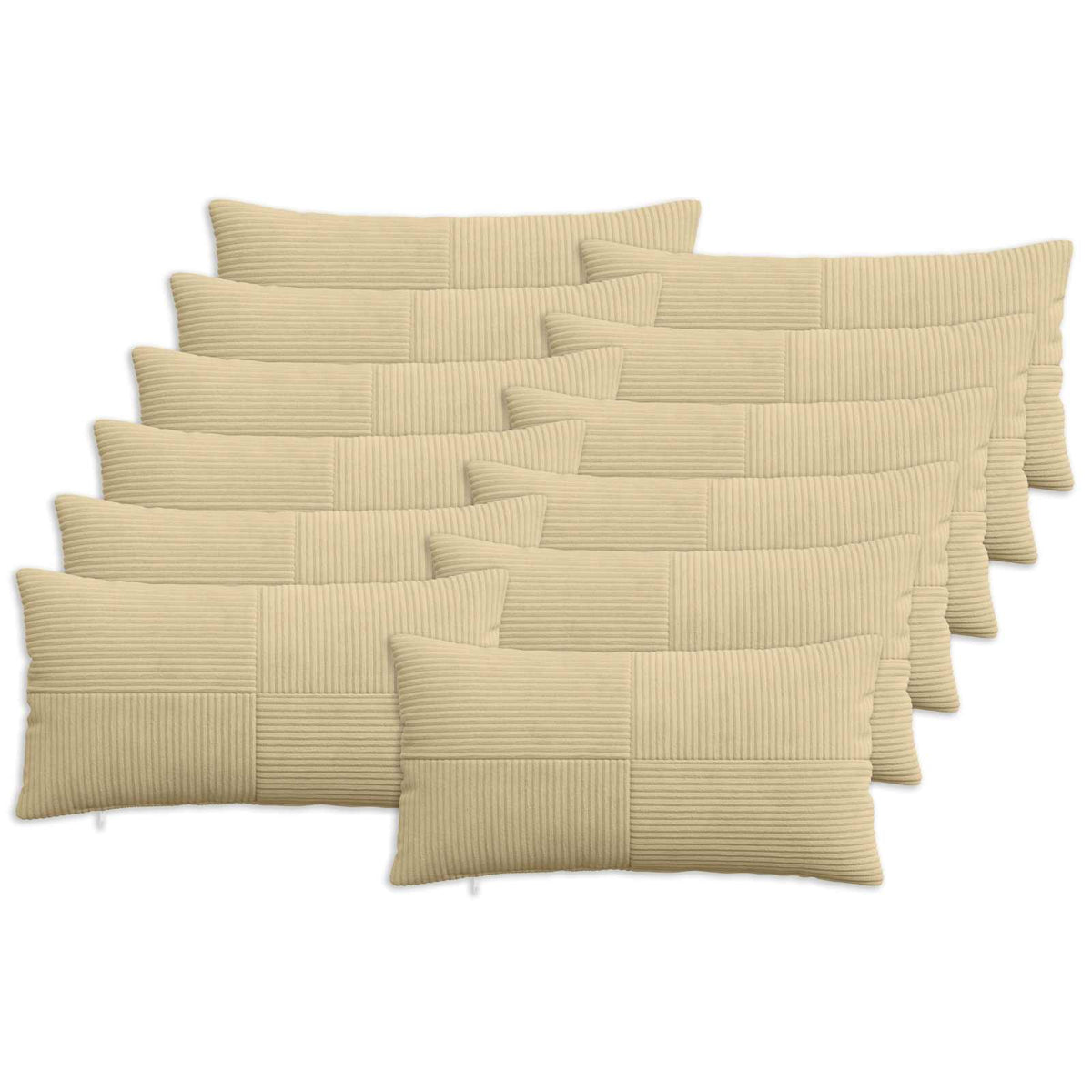 Pudebetræk 12 pcs ALMELO Grågrøn 40 x 80 cm cordfløjl