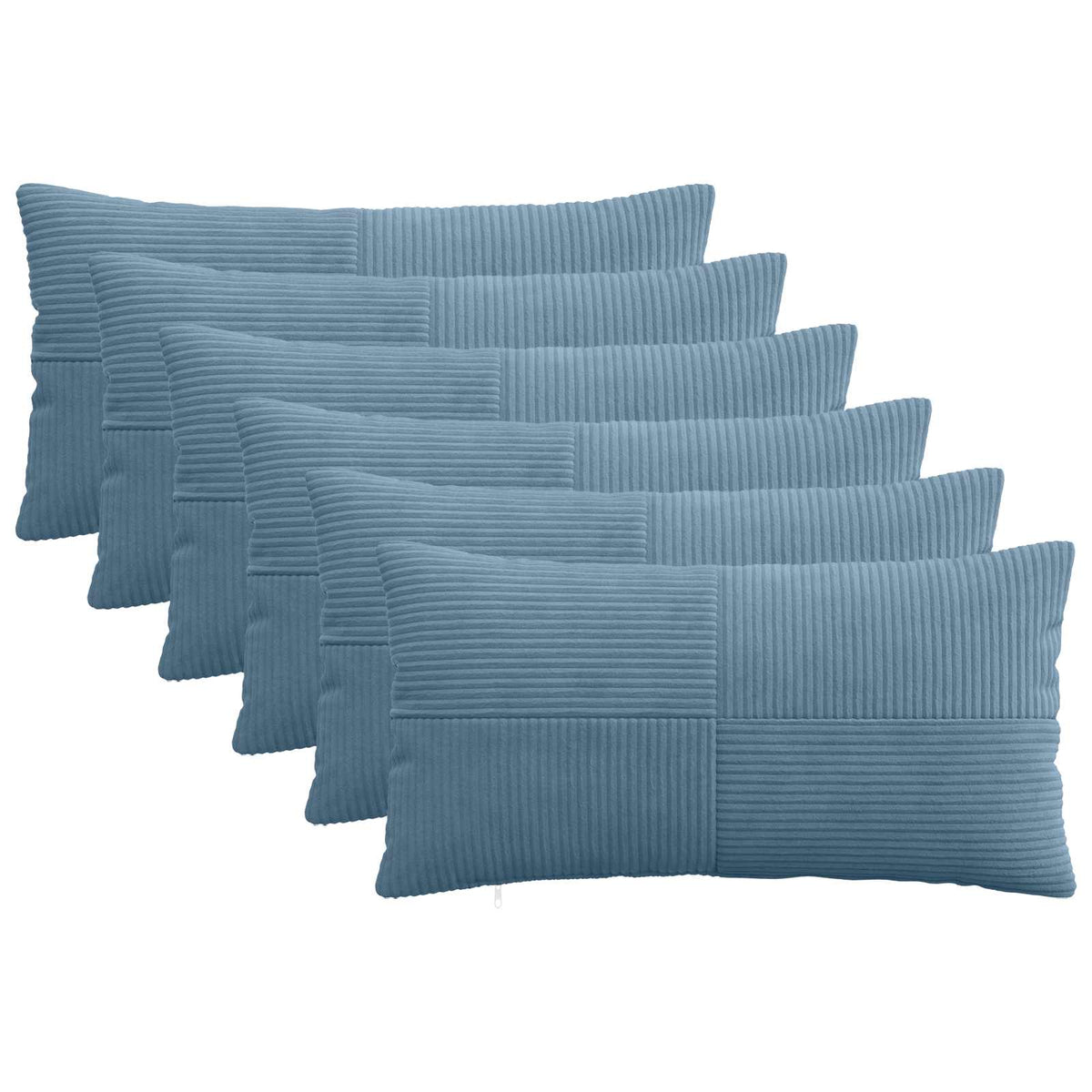 Pudebetræk 6 pcs ALMELO Blå 40 x 80 cm cordfløjl