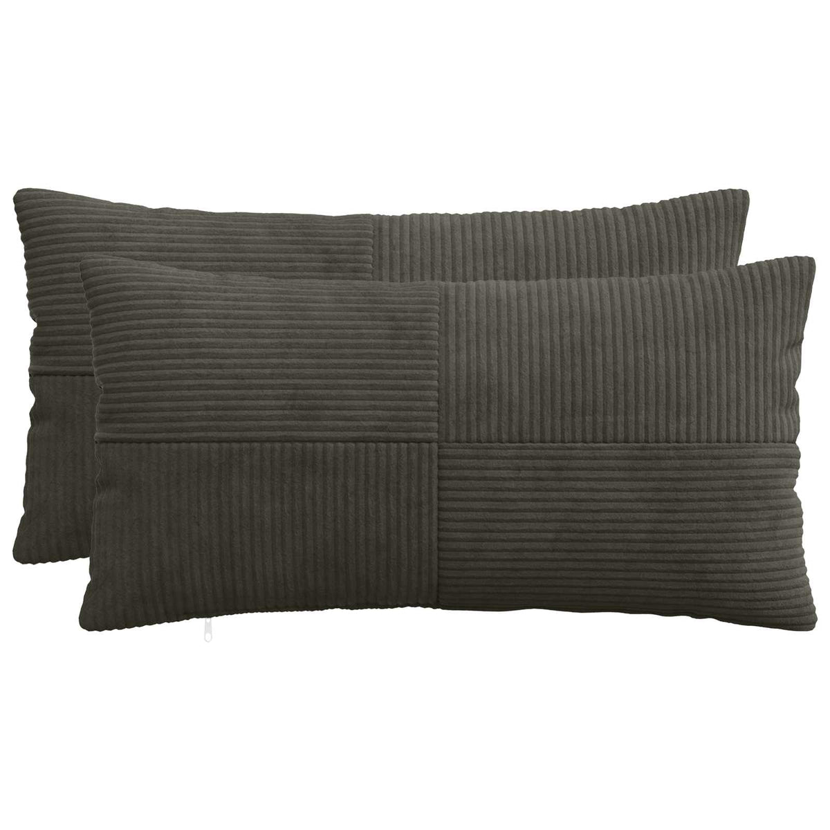 Pudebetræk 2 pcs ALMELO Antracit 40 x 80 cm cordfløjl