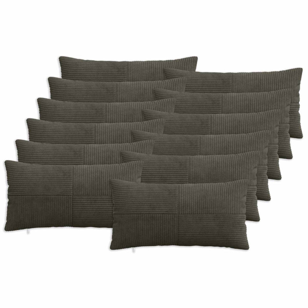 Pudebetræk 12 pcs ALMELO Antracit 40 x 80 cm cordfløjl