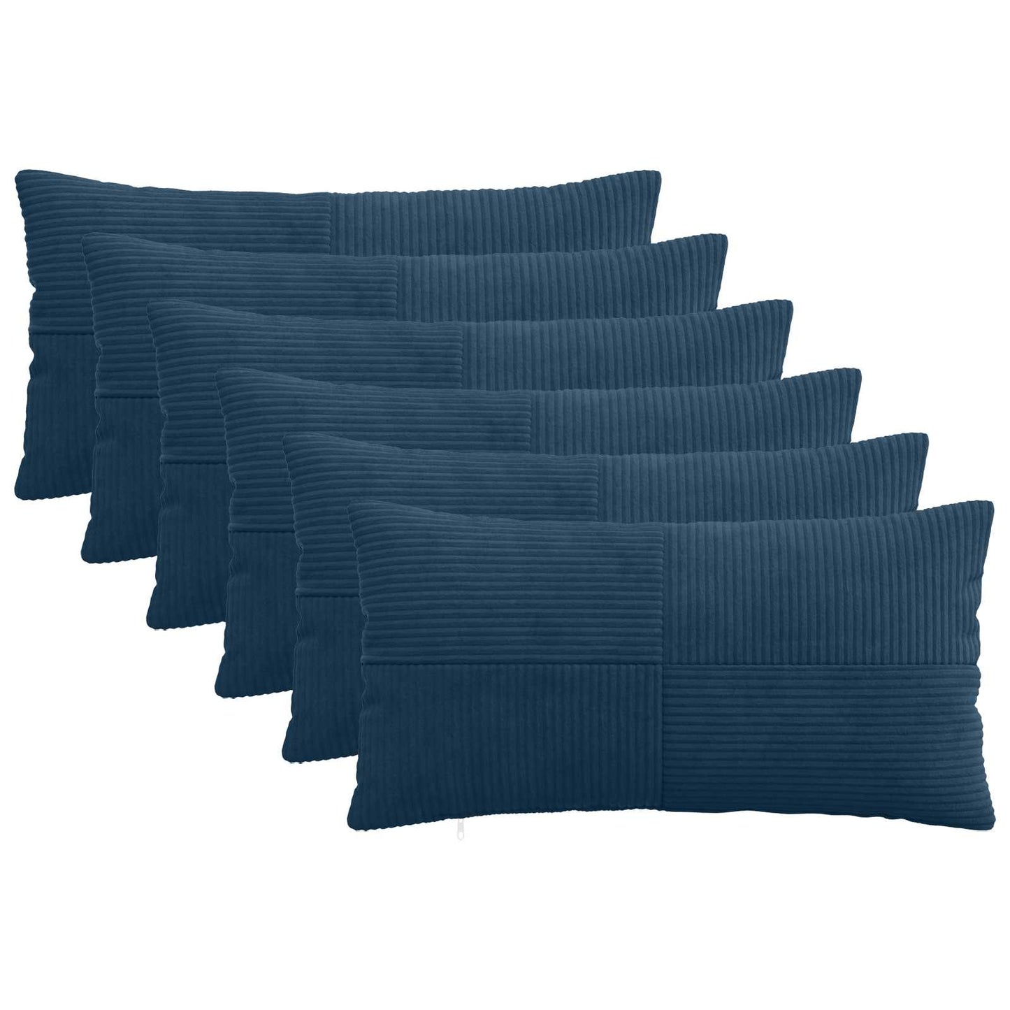 Pudebetræk 6 pcs ALMELO Mørkeblå 40 x 80 cm cordfløjl