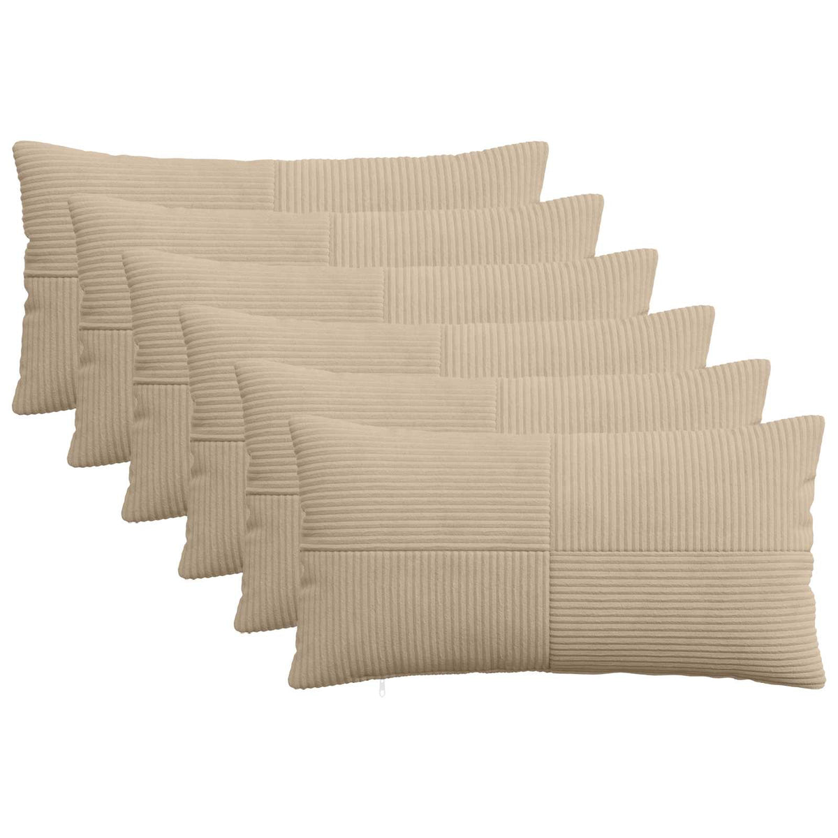 Pudebetræk 6 pcs ALMELO Gråbrun 40 x 80 cm cordfløjl