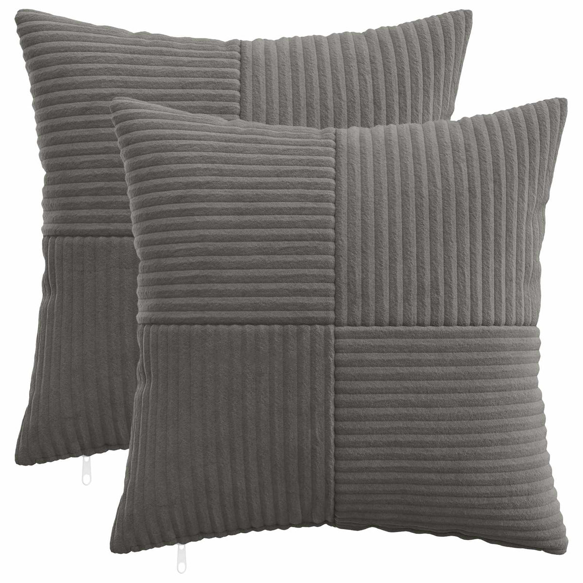 Pudebetræk 2 pcs ALMELO Mørkegrå 45 x 45 cm cordfløjl
